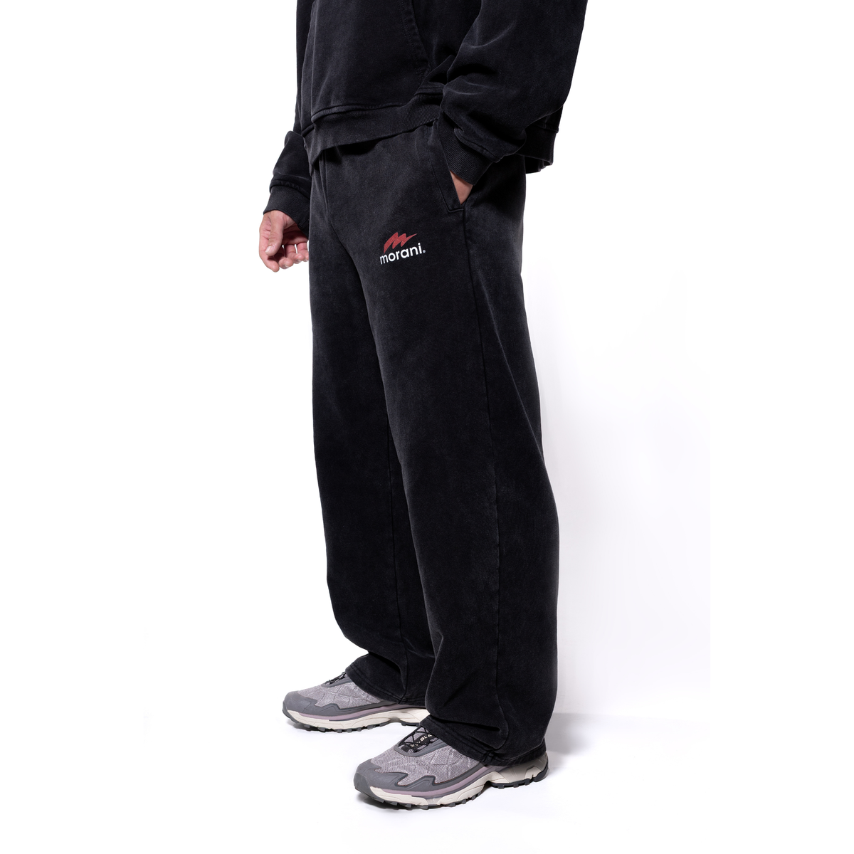 Morani sweatpants side detail close-up