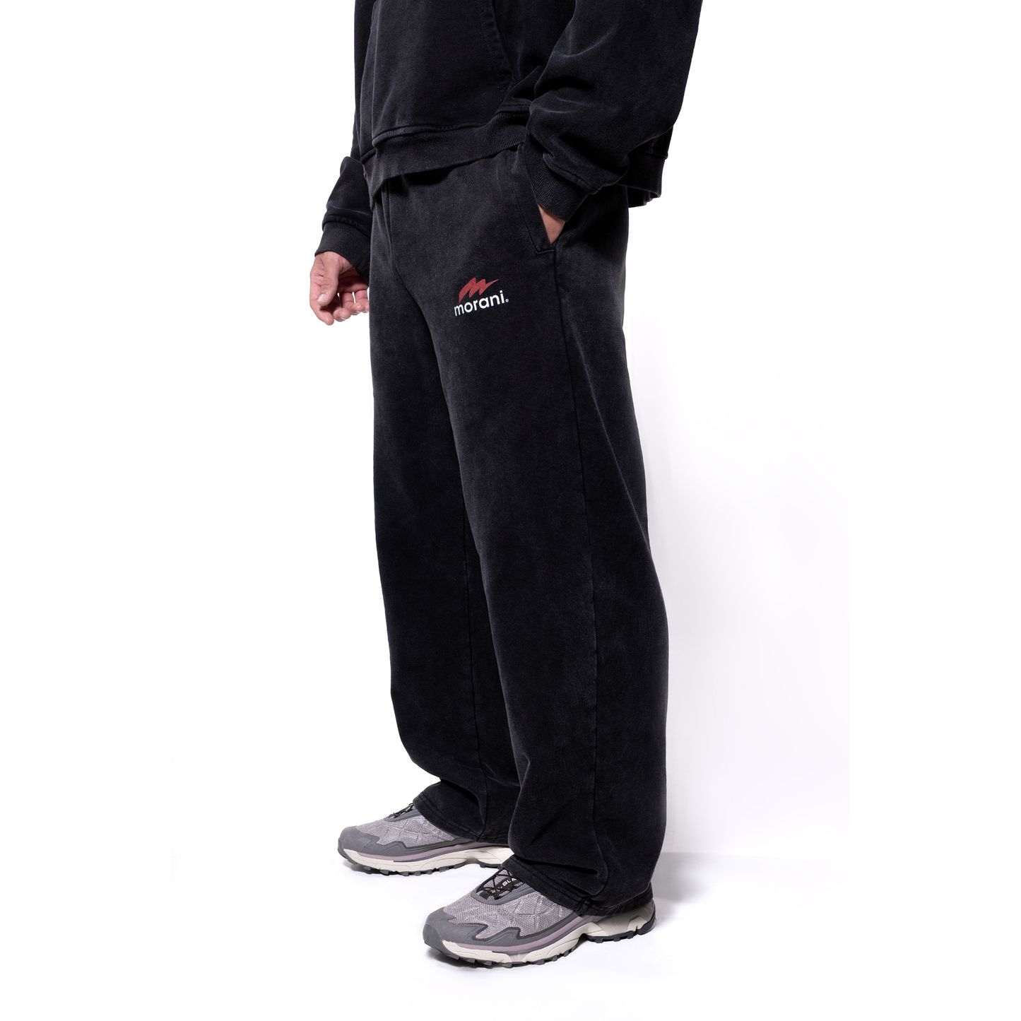 Morani sweatpants side detail close-up
